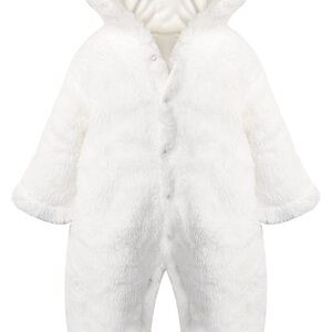 Cozy White Fleece Baby Onesie